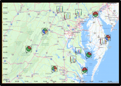 LightningChart WPF small-charts-over-map example